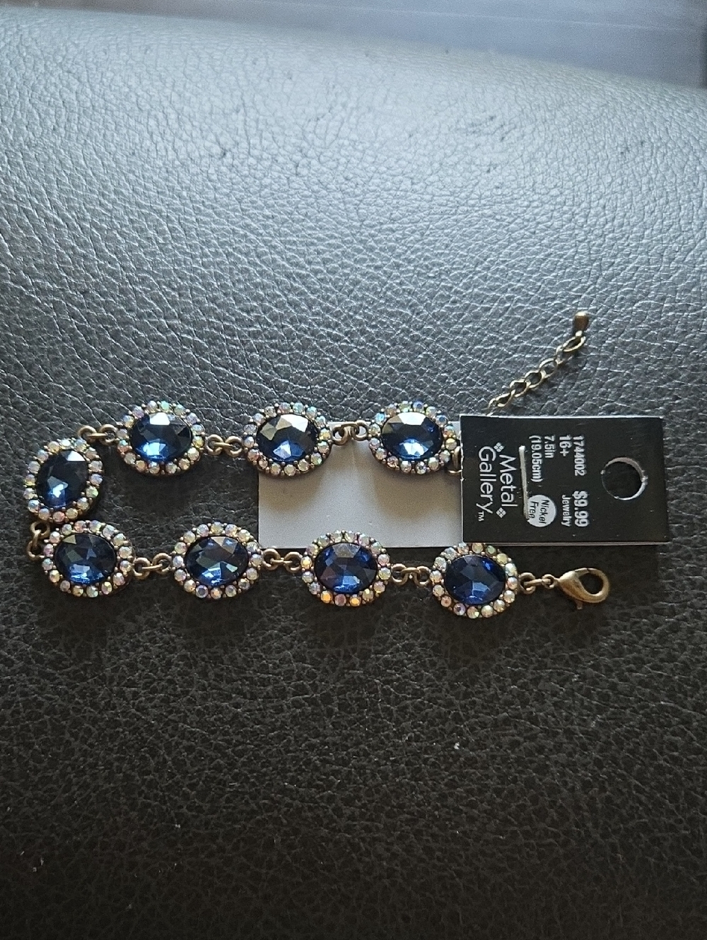 Metal Gallery Royal Blue Halo Link Bracelet-NWT